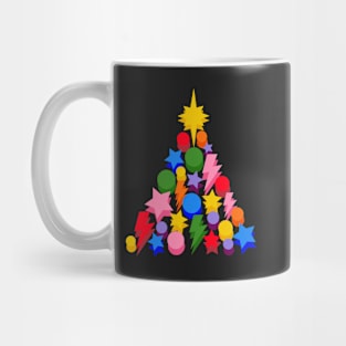 Multi Colour Christmas Tree, Star and Baubles Mug